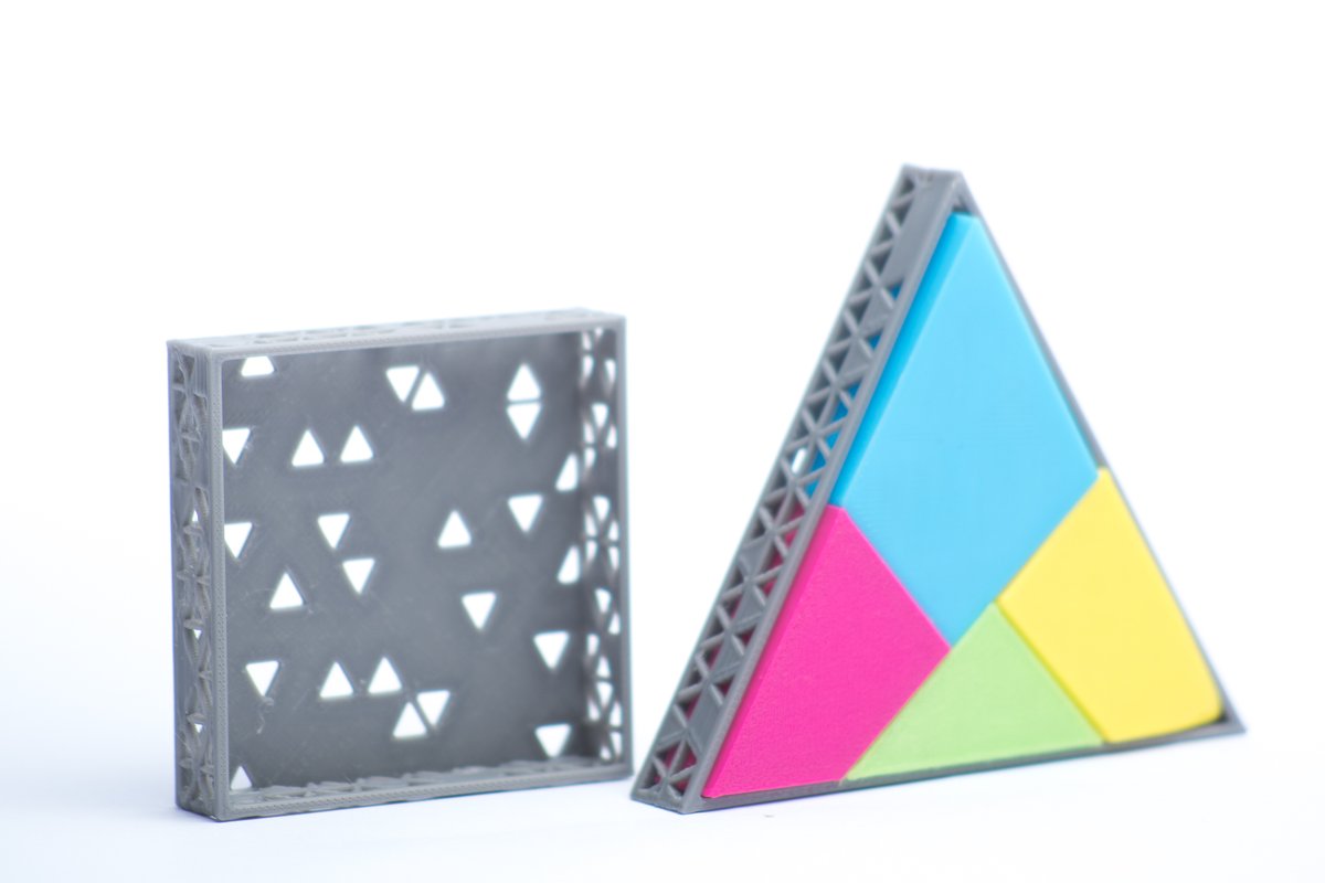 Puzzle cudrado y triángulo